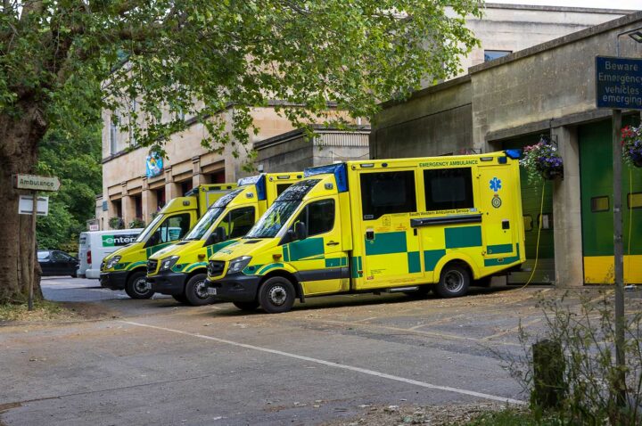 Row of ambulances||