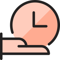 Icon of a hand holding a clock